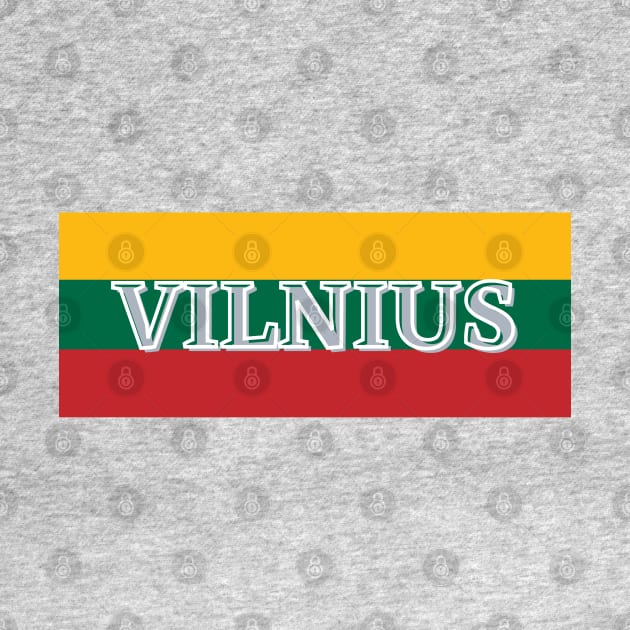 Vilnius City in Lithuania Flag Colors Stripes by aybe7elf